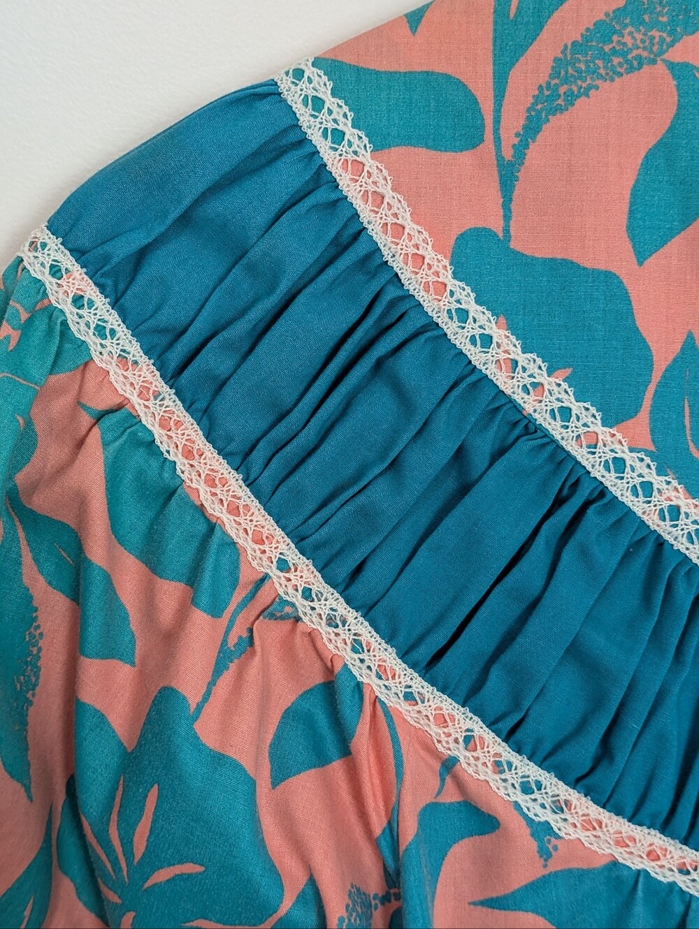 Vintage T&L Muumuu Factory Handmade Haiwiann Maxi Dress Floral Vacation Size S - Picture 3 of 10